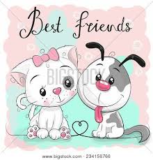 Feel like something's missing on your home screen? Cute Cartoon Cat Dog Vector Photo Free Trial Bigstock