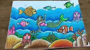 Bahkan mewarnai gambar pemandangan punya banyak manfaat terselubung seperti jadi lebih mengenal ekosistem yang ada di alam bebas dan tahu banyak hal tentang lingkungan. Cara Menggambar Dan Gradasi Warna Tema Pemandangan Bawah Laut Youtube