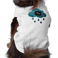 Aqua Blue Glitter Sparkles Rain Cloud Monogram Dog T Shirt Zazzle Com Pet Shirts Dog Shirt Dog Tshirt