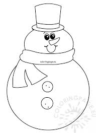 Snowman sledding with cute puppy dog pdf. Snowman With Hat And Scarf Printable Coloring Page