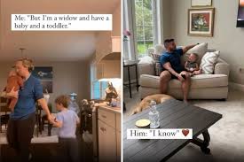 Tears at Man's Two-Word Response to Young Widow With Baby and Toddler