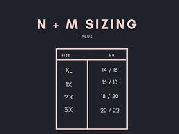 womens contemporary size chart north main clothing company