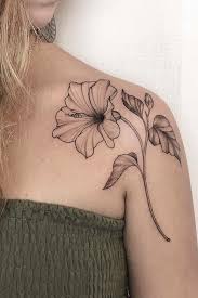 Maybe you would like to learn more about one of these? 23 Flower Tattoos Designs And Meanings For Your Inspo Hibiscus Tattoo Hibiscus Flower Tattoos Flower Tattoo Shoulder