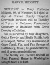 Beaufort Co., NC Obituaries