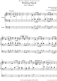 Wedding March From Lohengrin Organ Short Version Sheet Music Notes By Richard Wagner Organ