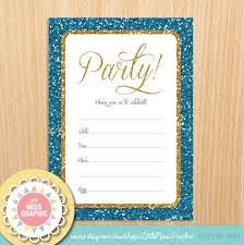 Black And Gold Invitations Blank Instant Download Blue Gold Glitter Party Invite Blank Invitation Birthday Engagement Wedding Annive Gold Glitter Party Birthday Invitations Digital Invitations