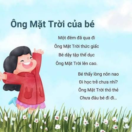 Bài thơ hay cho trẻ 3-4 tuổi @- @