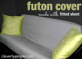 How To Make A Futon Cover With A Fitted Sheet Futon Covers Futon Bedroom Leather Futon
