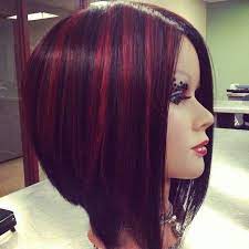 Inverted Bob With Fun Red Highlights Hair Cuts Hair Styles Hair Hair Cuts