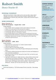Having an elevator pitch will take away some of the struggle and stress that can come about when you suddenly feel at a loss for words. Dance Teacher Resume Samples Qwikresume