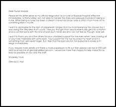 Check spelling or type a new query. Nurse Resignation Letter Example Letter Samples Templates