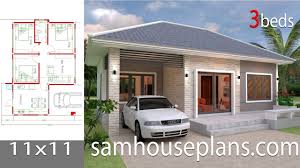 Simple House Design Plans 11x11 With 3 Bedrooms Full Plans Youtube This 3 bedroom house design has a total floor area of 82 square meters. simple house design plans 11x11 with 3 bedrooms full plans