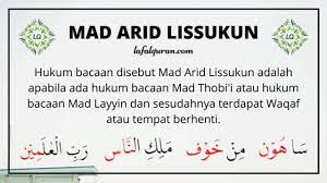 Mad lin juga bisa diartikan dengan mad yang timbul ketika membaca waqaf. Mad Arid Lissukun Arti Hukum Bacaan Cara Membaca Dan Contohnya