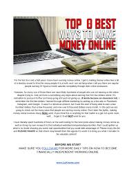 You can sell academic books, modules, flashcards, and study guides in good condition and contain educational information. Lu Ferreira Top 8 Ways To Make Money Online 2018 Pdf Docdroid