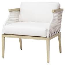Palecek Sausalito Modern Marine Rope White Outdoor Lounge Chair Lounge Chair Outdoor White Lounge Chair Chic Lounge Chair