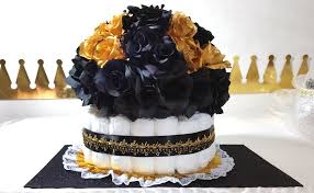 Little Prince Black And Gold Baby Shower Cake Black Gold Diaper Cake Centerpiece For Prince Baby Shower Boys Black And Gold Baby Shower Th Black Gold Baby Shower Gold Baby Shower Boy Prince Baby Shower