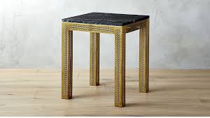 Perforated Black Marble Side Table Cb2 Black Marble Side Tables Marble Side Tables Side Table