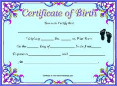 Design custom certificates quickly and easily with visme's certificate maker equipped with tons of beautiful design elements, fonts, stickers. 9 Birth Certificate Template Ideas Birth Certificate Template Certificate Templates Birth Certificate