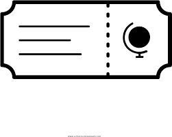 Blank movie ticket invitation template. Plane Ticket Coloring Page Billetes De Avion Para Colorear 1000x1000 Png Clipart Download