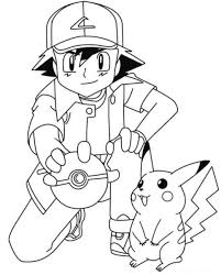 Ash And Pikachu Coloring Pages Buku Mewarnai Lukisan Galaksi Kartun