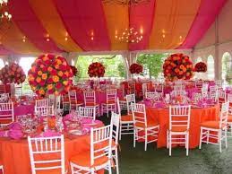 Pin By Anisia Mc Quilkin On Beach Wedding Orange And Pink Wedding Orange Wedding Tent Decorations