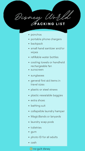 disney packing list for 2022 printable pdf
