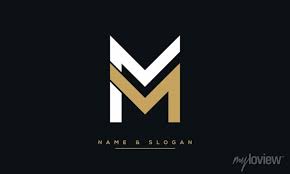 Girl, maali, noble things ; Mm M Alphabet Letter Abstract Logo Monogram Emblem Wandsticker Vektor Trendy Technologie Myloview De