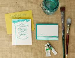 If there's one thing that makes your lettering look fancier, it's an abstract watercolour wash as a background. Diy Hand Watercolored Save The Dates Thank You Cards