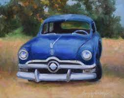 Paintingvintage Car Old Blue Car 8x10 Canvas By Cheri Etsy Car Painting Canvas Original Oil Painting