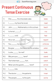 Present Continuous Tense Exercises In 2020 Subject And Predicate Worksheets Subject And Predicate Subject And Verb
