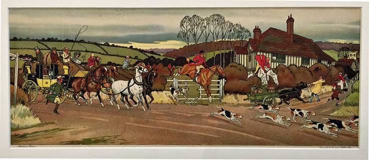 Fox Hunt and Carriage | Harry Eliott Lieutard Vallet | The Vintage Poster
