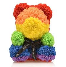Order a teddy bear with rose delivery for a loved one. China Artificial Flowers Decoration Toy Gifts Rainbow Rose Teddy Bear China Teddy Bear And Rose Teddy Bear Price