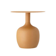 The pedestal is made off brass and has a square shape. Ayah Bloomingville Metal Side Table Small Metal Coffee Table