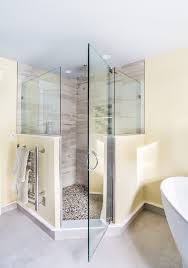 About 0% of these are shower rooms, 0% are corner guards, and 7% are tile accessories. Large Corner Shower With Glass Door Contemporary Bathroom New York By Kraftmaster Renovations Houzz