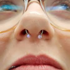 whitney thompson on instagram septum piercing with some titanium jewelry and light pink opal ends septum piercing jewelry septum jewelry piercing jewelry