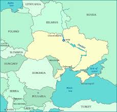 Map Of Ukraine And Surrounding Countries Ukraine Map Show Cities River And Chernobyl Map Ukraine Chernobyl
