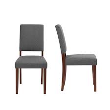 Amazon Com Warmcentre Set Of 2 Dining Room Chairs Linen Cotton Fabric Accent Parson Chairs With Solid Wood Legs Upholster Dining Chairs Fabric Seat Chair