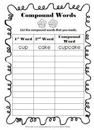 Freebie Cupcake Compound Words Match Up Activity Compound Words Phonics Words Word Work Activities