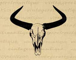 Western Horns Graphic Digital Printable Cow Skull Download Bull Image Antique Clip Art Printable Digital Image Art Vinta Bull Images Bull Horns Cow Skull