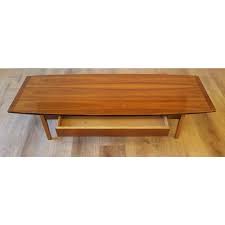Stanley furniture dining table with 6 chairs, reflections,, read entire ad!!! Stanley Teak Surfboard Coffee Table With Drawer Chairish In 2021 Coffee Table Surfboard Table Surfboard Coffee Table