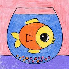 How To Draw A Fish Bowl Art Projects For Kids Drawing Pictures For Kids Easy Drawings For Kids Art Drawings For Kids
