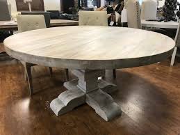 Rustic White Wash Solid Wood Round Pedestal Dining Table Etsy In 2020 Round Dining Room Table Round Wood Dining Table Round Pedestal Dining Table