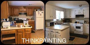 Before After Huge Difference Brighten Up Your Outdated Kitchen Painting Kitchen Cabinets Kitchen Cabinets Kitchen