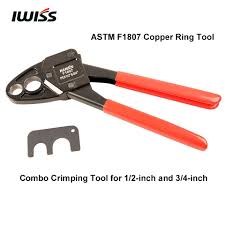 The press tool crimps the copper fitting against the outer wall of the pipe, making a ridgid connection, unlike the sharkbyte. Iwiss F1807 1 2 3 4 Combo Copper Ring Crimping Tool For Pex Pipe Connection With 30pcs Copper Rings Cutter And Go No Go Gauge Tools For Tools For Pex Pipefor Tools Aliexpress