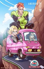 2019 dragon ball z android 17 android 18 action figure sprinting ver. Androids 16 17 18 On A Road Trip Mike Luckas Dragon Ball Super Manga Anime Dragon Ball Dragon Ball Artwork