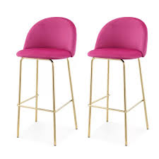 Meelano S Velvet Barstools Are A Wonderful Choice For Anyone Hoping To Update Their Dining Area And Home Bar Designs To Someth Stool Bar Stools Pink Bar Stools