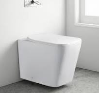 Modern White Ceramic Wall-Mounted Concealed Tank Toilet High ...