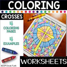 Father's day is almost here! Stained Glass Cross Coloring Page Worksheets Teaching Resources Tpt