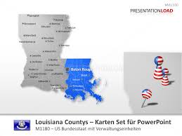 Louisiana (bundesstaat, usa) mit bevölkerungsstatistiken, grafiken, karte und lage. Powerpoint Landkarte Louisiana Counties Usa Presentationload