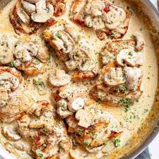 Creamy Garlic Mushroom Chicken Thighs Recipe Chicken Thights Recipes Creamy Chicken Recipes Creamy Mushroom Chicken